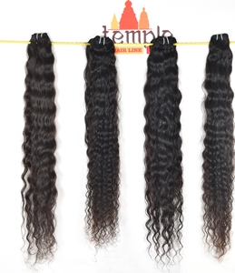Máquina doble trama virgen India paquete sin procesar 100% procesamiento ninguno cutícula alineada extensiones de cabello humano al por mayor - Product Image 3