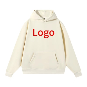 Sweats à capuche pour hommes en vrac, couleur unie, poids lourd, avec logo personnalisé, survêtement en coton vierge décontracté de luxe, broderie en polaire unisexe - Product Image 4