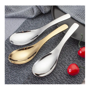 Cuillères en acier miroir personnalisées Set Artisanat Ménage Cuillère à soupe plate Cuillères à dîner pour enfants pour la fête utilisée - Product Image 3