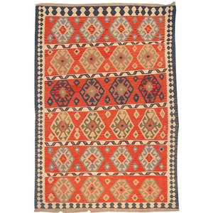 Ardabil Style Kilim Rug Traditional <b>Wool</b> Carpet Colorful Artisan <b>Crafted</b> Area Rug Vintage Home Decor Handwoven Textile - Product Image 1