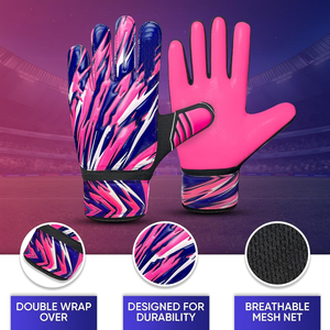 Gants de gardien de but en latex, forte adhérence, imperméables, avec sangle de poignet réglable, fermeture à lacets, pour gardien de but de football, enfants, jeunes, adultes - Product Image 2
