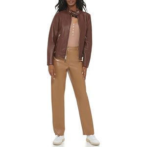 แจ็กเก็ตหนังแท้สำหรับผู้หญิงแจ็กเก็ตหนังแท้สำหรับผู้หญิงดีไซน์ตามสั่งขนาดผู้ใหญ่ - Product Image 1