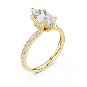 Bagues en or jaune 10 carats de qualité supérieure pour tous les jours, serties de diamants taille marquise, unisexes, pour anniversaire et fiançailles, vente en gros - Product Image 3