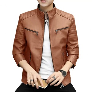 2024 hommes en cuir costume veste hommes coupe ajustée manteau court hommes mode veste en cuir Streetwear blazer décontracté vestes vêtements d'extérieur pour hommes - Product Image 1
