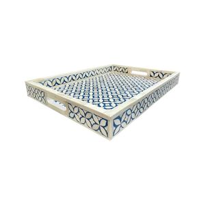 SUPAR TRENDING TOP DESGIN BONE INLAY BANDEJA CON Patrones de diseño floral Bone Inlay Serving Tray para decoración navideña - Product Image 5
