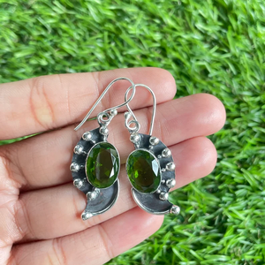 ต่างหูอัญมณีรูปวงรีทำจากเงินสเตอร์ลิง925เป็นที่นิยมมากสำหรับเป็นของขวัญจากโรงงานสำหรับผู้หญิงเธอ - Product Image 3