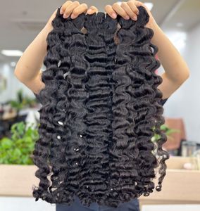 Hot Trending 100% Meilleure Qualité Birman Cheveux Bouclés Double Dessiné Wefted Aligné Cuticule 1B Couleur Vierge Extension de Cheveux Humains Vente - Product Image 1