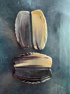 MEILLEUR CORNE BUFFALO VENTE EN GROS Peignes en corne antistatiques naturels pour les cadeaux de vacances par l'artisanat en croissant - Product Image 2