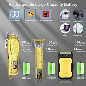 Ensemble de tondeuses à cheveux sans fil professionnelles pour hommes, kit de coupe de cheveux avec batterie, tondeuses à cheveux pour le soin des cheveux - Product Image 6