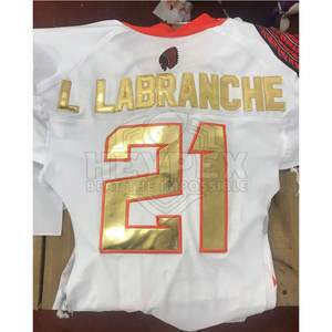 เสื้อฟุตบอลอเมริกัน100% ผ้าโพลีเอสเตอร์ระบายอากาศแขนสั้นออกแบบได้ตามต้องการ - Product Image 2