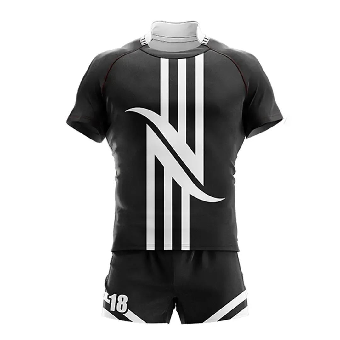 Ultima formazione maschile elastico Rugby uniforme protezione UV rapida asciugatura traspirante sport di squadra indossare Rugby uniforme all'ingrosso