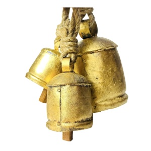 Top vente or finition cloche de noël accessoires de décoration festive avec tissu suspendu cloches en métal bonhomme de neige décor à la maison - Product Image 4