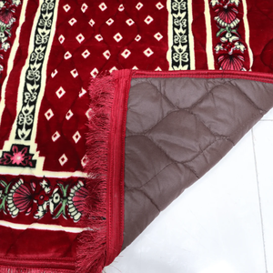 Tapis de prière islamique fait à la main |   Tapis de prière personnalisable en velours ethnique 100% polyester pour usage domestique toutes saisons - Product Image 2