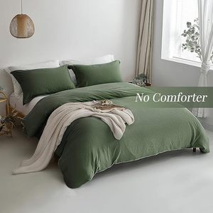 French Flax White Cotton Duvet Cover <b>Set</b> 3pc Solid Pattern Breathable Soft <b>Comforter</b> 200TC California King Size Home Hotels - Product Image 3