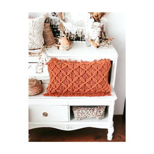 Taie d'oreiller lombaire orange brûlée à la main coussin imprimé floral pour la maison ou l'hôtel pour le salon Offre Spéciale d'usine - Product Image 6