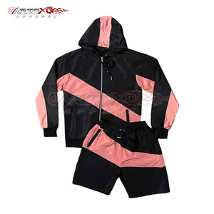 Lightweight Windbreaker Shorts Set For <b>Men</b> With Breathable And Quick Dry Fabric Two Piece Windbreaker Shorts Set - Product Image 1