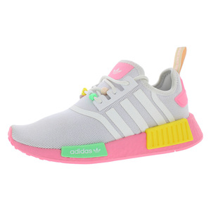 Chaussures Adidas NMD_R1 GS pour filles Couleur : Blanc/Rose/Jaune 100% authentiques - Product Image 1