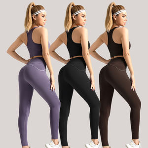 Conjuntos de fitness Leggings de yoga Ropa deportiva Ropa de entrenamiento físico Traje de Yoga de 2 piezas Ropa deportiva Conjuntos de gimnasio de Yoga para Mujeres - Product Image 4