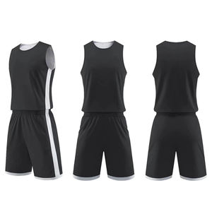Ensemble d'uniformes de basketball unisexes grande taille sans manches, réversibles, style hip-hop, respirants, séchage rapide, 100 % polyester, vêtements de sport - Product Image 4