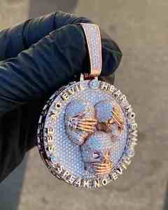 Best Quality 925 Silver <b>Mens</b> Hip Hop Style Iced Fine Jewelry Skull Shape <b>Pendants</b> Charms Moissanite Rhodium/14K Gold Plated Gift - Product Image 2