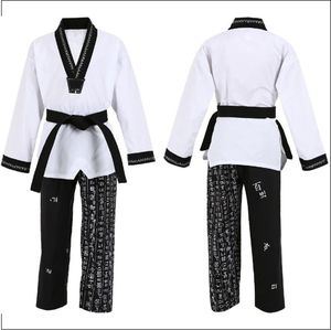 Dernier design, logo personnalisé, uniforme de Taekwondo noir à col en V pour adultes, MMA, arts martiaux, karaté, unisexe, polyester/coton - Product Image 1