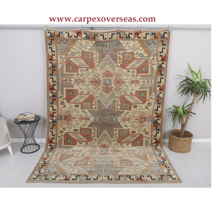 Tapis en laine turque vintage de couleur silencieuse pour la maison, les hôtels, les couloirs, résistant aux taches et aux antimicrobiens - Product Image 1