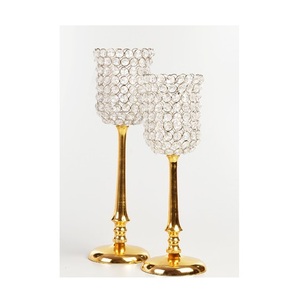 Vela de soja personalizable de alta calidad, tarro de velas de lujo con cristales para eventos de boda, iluminación de cafetería y restaurantes, chapado en oro para el hogar - Product Image 2