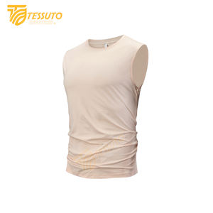 TESSUTO-Camiseta sin mangas con cuello redondo para hombre, transpirable, de punto, informal, con lavado de lejía, estilo Gymwear, camiseta sin mangas ajustada de estilo activo - Product Image 3