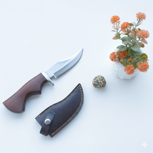 Ensemble de couteaux de cuisine en acier carbone fait main en gros, lame fixe, manche en bois, quatre pièces, ambidextre, durable, tranchant - Product Image 2