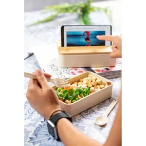 Boîte à lunch en bambou personnalisée Laksa pour fournitures de bureau - Product Image 5