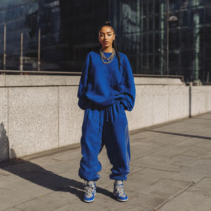 Conjunto Deportivo Informal de Maternidad para Mujer, Sudadera Holgada con Hombros Caídos, Pantalones Deportivos Holgados, Conjunto de Jogger de Invierno, Talla Grande - Product Image 5