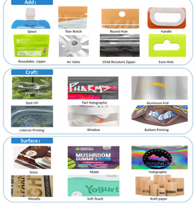 Sachet personnalisé en papier kraft écologique à fond plat refermable avec fermeture éclair pour café, thé, noix 250g 500g 1kg Vente en gros - Product Image 3