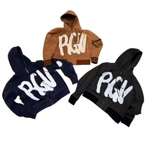 Sweat à capuche grande taille en coton vieilli avec logo personnalisé pull de haute qualité lavé à l'acide vintage sweat à capuche zippé pour hommes - Product Image 1