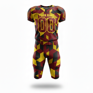 Conjunto de Uniforme de Fútbol Americano Personalizable, Camiseta y Pantalones Cortos, 100% Poliéster, Transpirable y Tallas Grandes, con Posición para Logotipo Frontal - Product Image 1