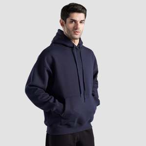 Sudadera con capucha de invierno Baseline, azul marino, diseño liso, talla XXS, 100% algodón, con cremallera, lavado enzimático, bordado 3D, etiqueta personalizada, serigrafía - Product Image 3