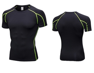 Taille UE Hommes Élastique Séchage Rapide Serré Hommes Dry Fit Sports Running Fitness Gym Wear Training Short Sleeve Plain T-shirt pour hommes - Product Image 6