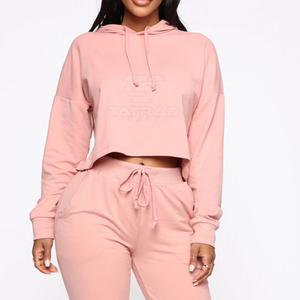 Hauts à capuche pour femmes en coton 100% Streetwear, crop tops à capuche, grandes tailles, respirants, de haute qualité, best-sellers - Product Image 3