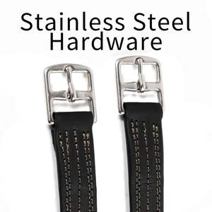 Cuero de Estribo Color Saddle Tan de Alta Calidad con Cadena de Cristal Transparente y Hebilla de Acero Inoxidable para Montar a Caballo, Se Acepta OEM - Product Image 2