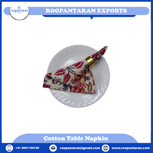 Les dernières serviettes en lin stylées Table Designer Handmade Block Printed Broded Pure Cotton Napkin à vendre au meilleur prix - Product Image 4
