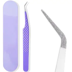 45 Degree Fiber Tip Lash Tweezers For Eyelash Extension Tweezers Professional Artist Tech Work Kit Tools