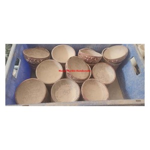 Look cher le prix le plus bas bol de sculpture en stéatite avec conception incurvée à la main de fleur de forme ronde pour le produit de décoration de la maison - Product Image 1