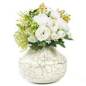 Jarrón de Metal de hierro blanco moderno, artículo decorativo para el hogar para mesa, dormitorio, sala de estar, oficina, bodas, festivales, cumpleaños - Product Image 5