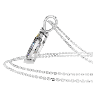 Chaîne à maillons tendance en rhodium plaqué populaire pour hommes et femmes, pendentif en moissanite de 1,5 carat, coupe marquise, collier cadeau et fête - Product Image 2