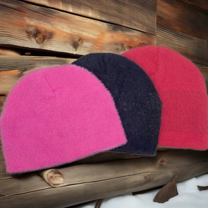 Bonnet court unisexe en tricot jacquard Mohair bonnet d'hiver casquette tête de mort étui de voyage chapeaux motif patte à pois Logo personnalisé Flex Beach Business - Product Image 5