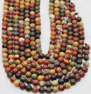 Venta al por Mayor de Cuentas Redondas de Jaspe Picasso Natural de Calidad Superior, 8mm, Cuentas de Piedras Preciosas Originales - Product Image 6