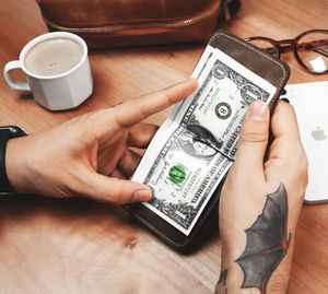 Cartera con Clip para Billetes de Cuero Genuino para Hombre, Cartera Delgada Personalizada - Product Image 4