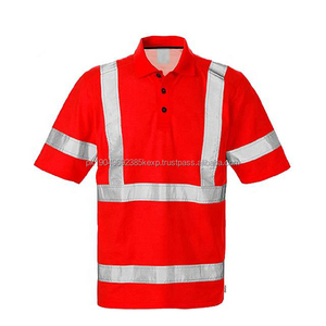 Camisetas de Trabajo de Alta Visibilidad con Mangas Cortas y Reflectantes al por Mayor, Camiseta Polo de Trabajo de Algodón 100% de Alta Visibilidad para Hombre - Product Image 5