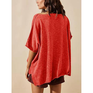 T-shirts surdimensionnés vintage personnalisés de grande taille pour femmes pour l'été T-shirt coupe ample - Product Image 6