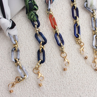 Chaînes de lunettes en ruban de soie, Boho acrylique lunettes de soleil porte-lanière masque sangle collier bijoux