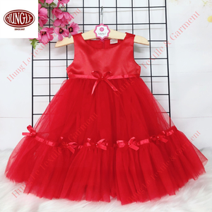 Vente en gros de petits nœuds décoratifs en maille avec robe sans manches à col rond pour filles robe de soirée superposée longueur genou ODM Supply - Product Image 5